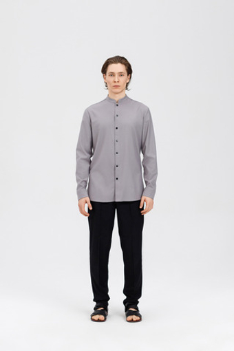 Рубашка НЕО Классика, китель с длинным рукавом, светло-серый