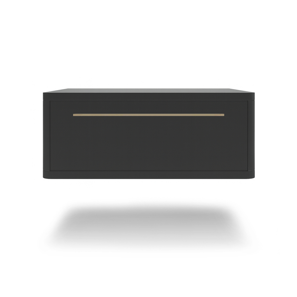 Тумба прикроватная подвесная ROYAL 5200 эко (Черный-р.золото)