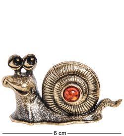 Народные промыслы AM- 245 Фигурка «Улитка» (латунь, янтарь)