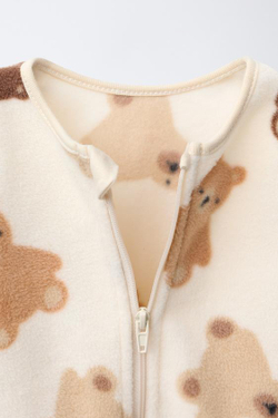 ZARA КОМБИНЕЗОН С ВЫШИВКОЙ «МИШКА», ЭКРЮ