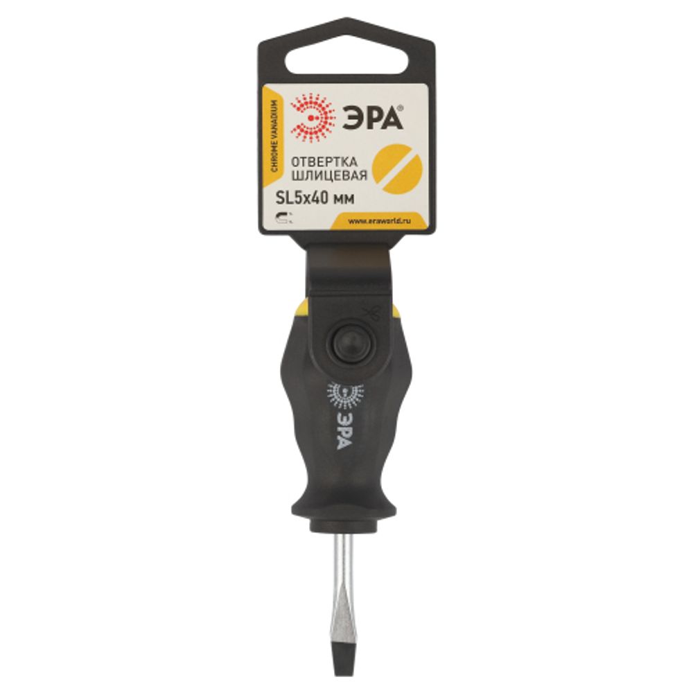 Отвертка ЭРА SL 5х40 мм шлицевая двухкомпонентная рукоятка