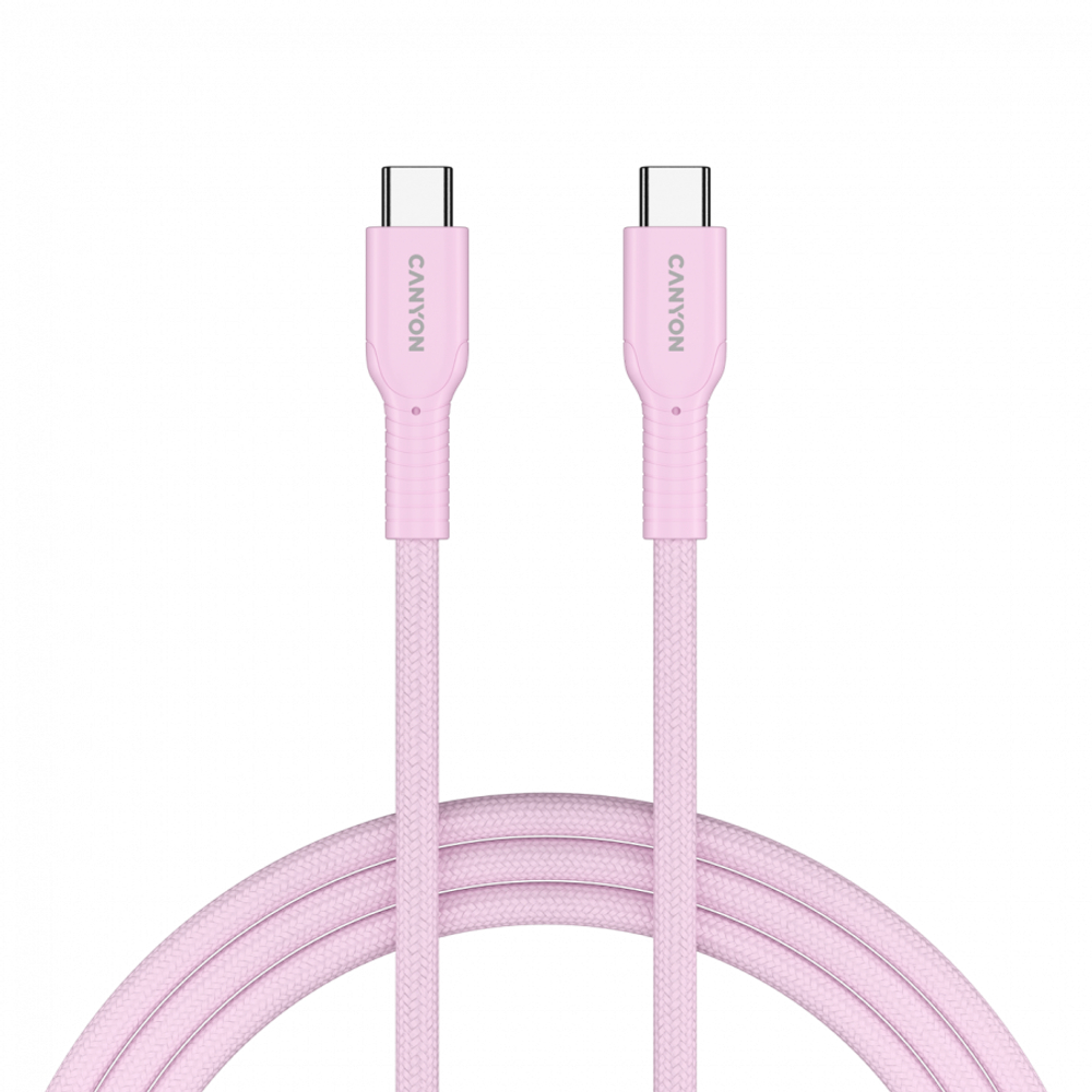 CANYON cable OnWire 60CL C-C 60W COLOR Braided 1m Pink
