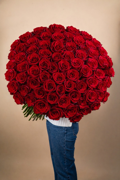 Букет премиальных роз Эксплорер 110 см (под ленту)