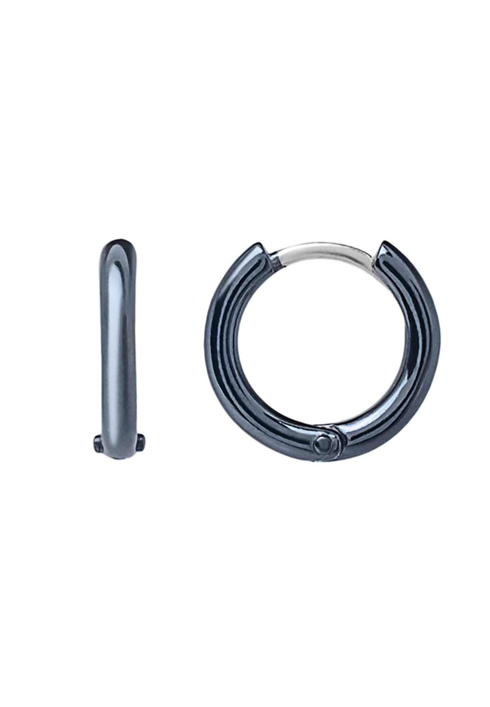 Серьги кольца 12 мм из серебра синие