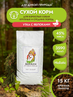 Сухой корм SHAMAN "Дух дикой природы" Утка с яблоками 15 кг; крупная гранула; для взрослых собак; Класс Холистик