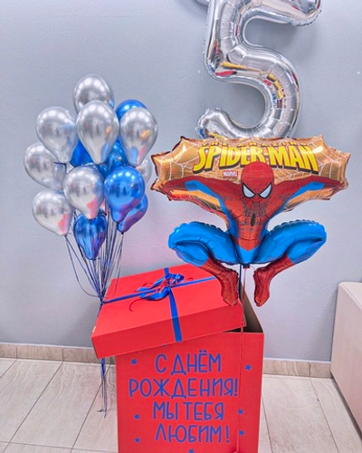 Набор шаров Человек паук и коробка сюрприз