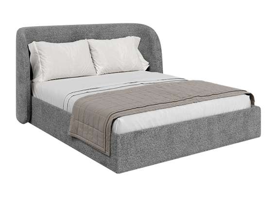 Кровать двуспальная Classic 160 см (серый, рогожка)