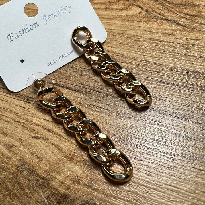 Серьги "Цепи" 6 звеньев 12 мм металл цвет золотистый розовый