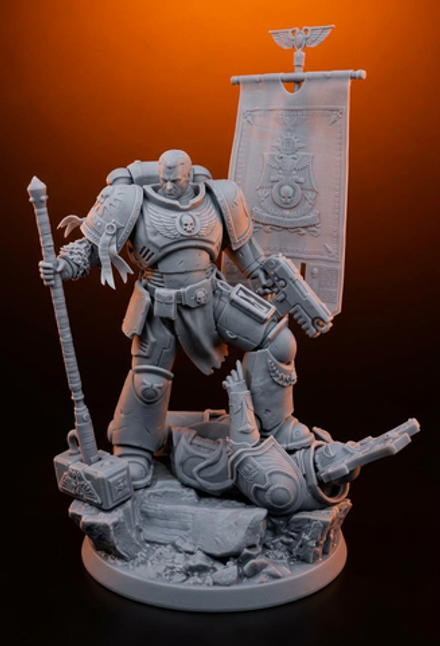 Фигурка, капитан Деметриан Титус, Warhammer 40 000, высота фигурки 19 см