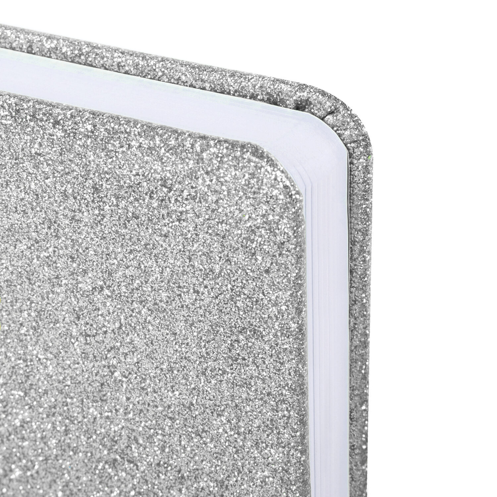 Ежедневник датированный 2025 А5 138x213 мм BRAUBERG "Sparkle" под кожу блестки серебристый (2 штуки в упаковке)