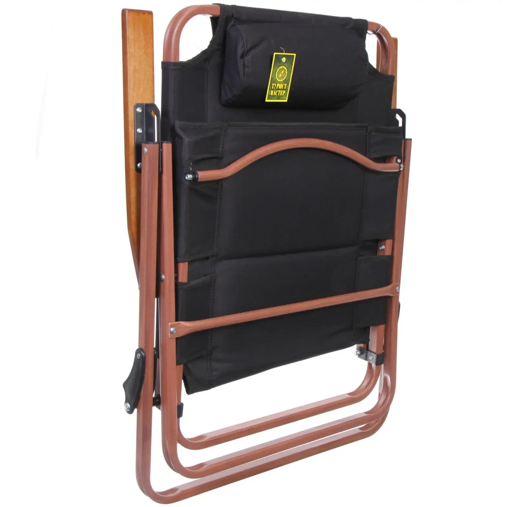 Кресло складное c подлокотниками до 120 кг DC-6018, 59*52*88 см, цвет: чёрный, каркас алюминий, ТуристМастер