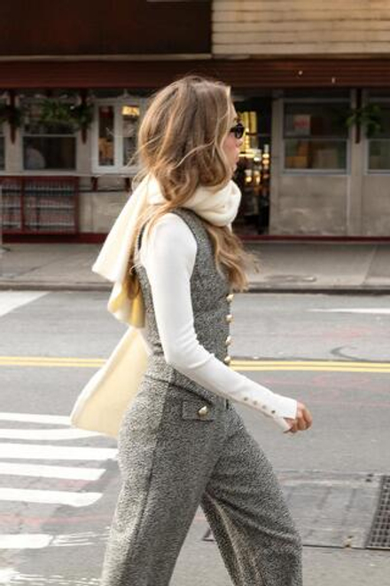 ZARA ЖИЛЕТ ИЗ ТКАНИ С УЗОРОМ И ПУГОВИЦАМИ, БЕЛЫЙ/ЧЕРНЫЙ