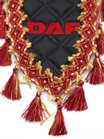 Вымпел тройной DAF (экокожа, черный с красными кисточками)