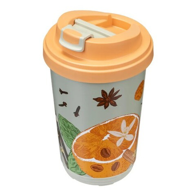 Термостакан с клапаном и декором "специи" 400 мл (бежевый)