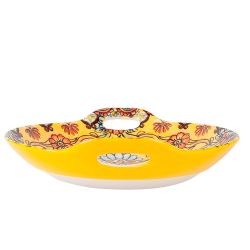Блюдо с ручками "Arabesque" (желтый) 23,5*20*4см. (min9) (транспортная упаковка)