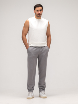 Брюки спортивные прямые теплые. Грей