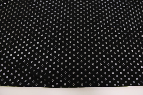Трикотаж металлик черный с серебряными кругами