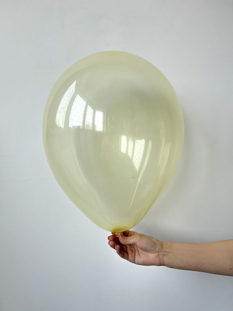 S Шар кристалл хрустальный 12" / 30 см  желтый Yellow (БГ-17)