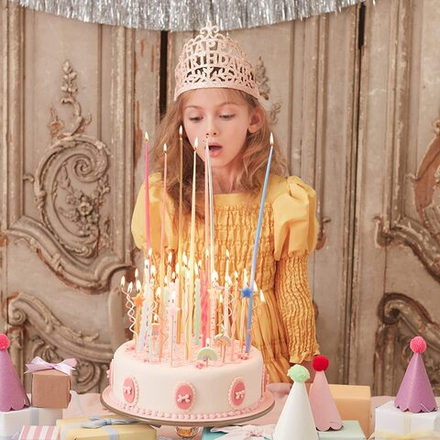 Свечи "Длинные розовые" 12 шт, 38 см