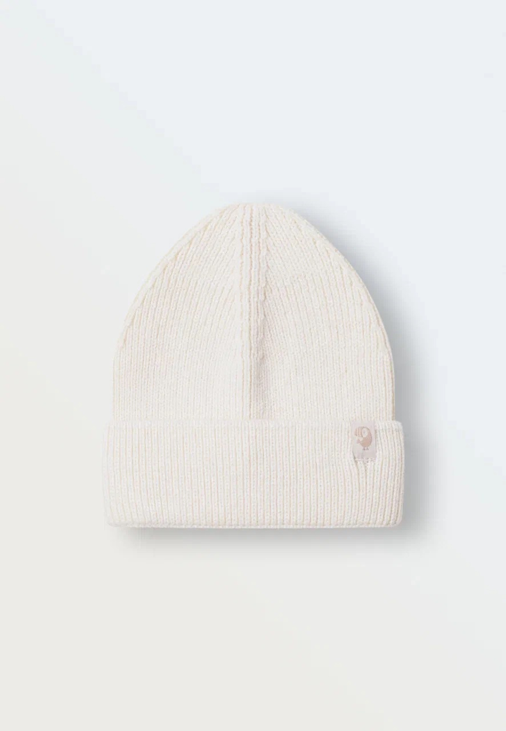 6092-02 Шапка вязаная с отворотом (экрю)