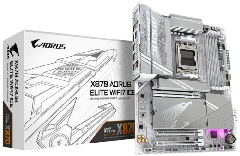 Материнская плата ATX GIGABYTE X870 AORUS ELITE X ICE