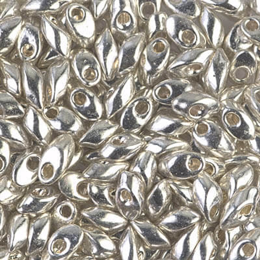 Long Magatama 4 x 7 mm - Galvanized Silver LMA1051