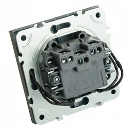 Выключатель двухклавишный с подсветкой без рамки Stekker Эмили 49942