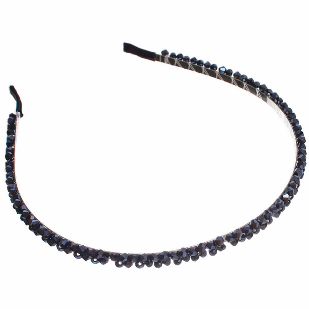 Ободок металлический с бисером «КОЛЛИНА», энтари, микс 4 цвета, 0,5см (блистер Кокетка и пакет с подвесом)