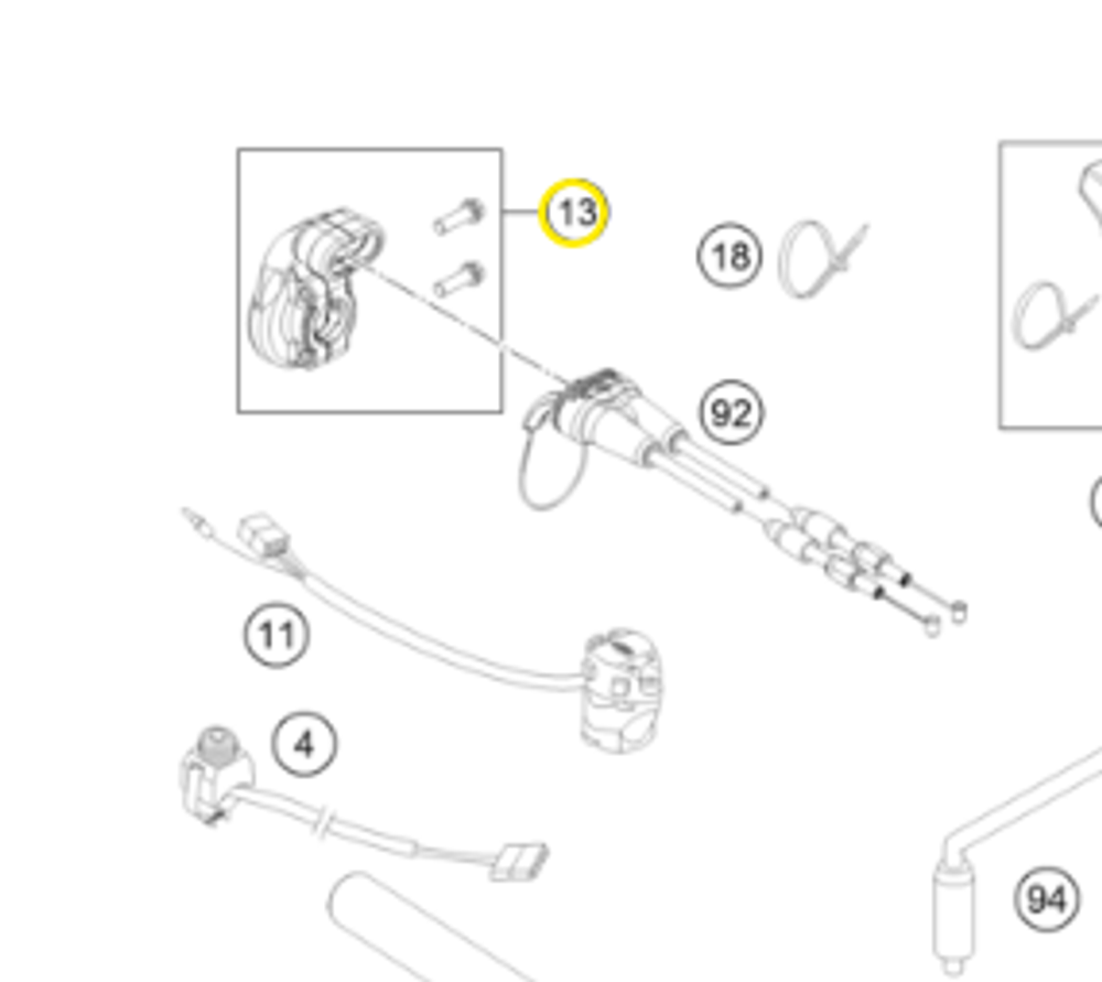 Корпус ручки газа KTM, HQV, GASGAS 4T/ 2T TPI