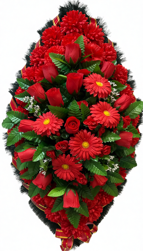 Ритуальный венок из искусственных цветов «Классика №07» (110 см)