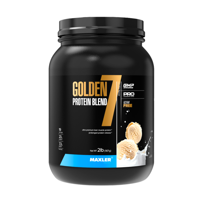 Протеин &quot;Ваниль&quot;, Golden 7 Protein Blend 2 lb Vanilla Ice Cream, Maxler, 907 г