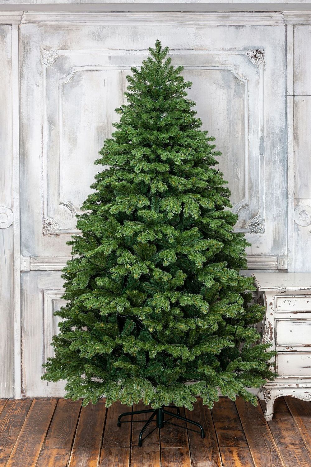 Ель с гирляндой встроенной «Парижанка» (Литая+пвх) от 1,2 м до 3,5 м