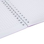 Тетрадь обложка пластик, А5 80 л., гребень мягкий, вырубка для ручки, клетка, BRAUBERG, сиреневый, 405379