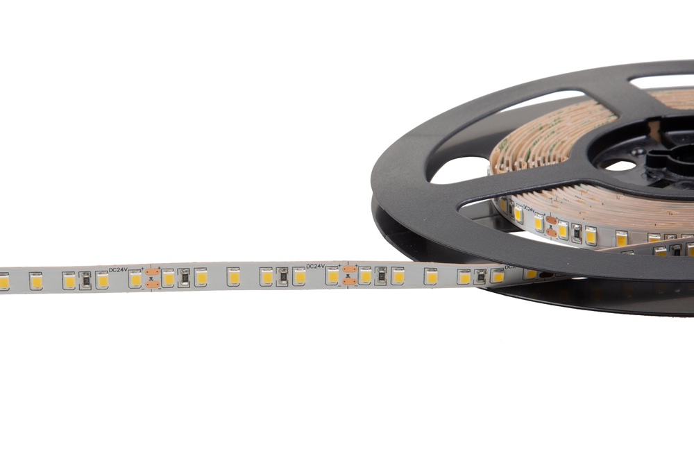 Лента светодиодная SMD нейтральная DC24V 9, 6W/m 4000K 1200Lm/m 120д/м CRI>85 IP20,  упаковка 5 метров,  ширина 8мм,  высота 2мм,  самоклейкая