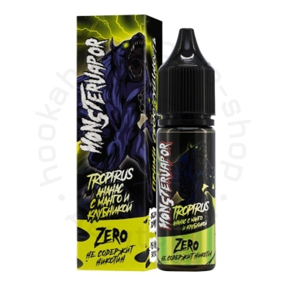 Жидкость MONSTERVAPOR TROPIRUS с ароматом ананаса с манго и клубникой, 0 мг/см³, 30 мл. ZERO.