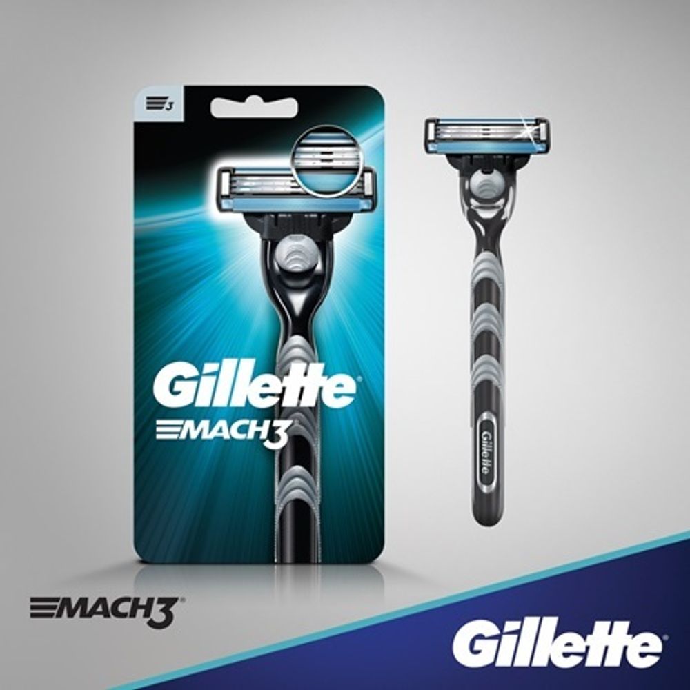 Gillette Станок бритвенный Mach3, станок + 2 кассеты