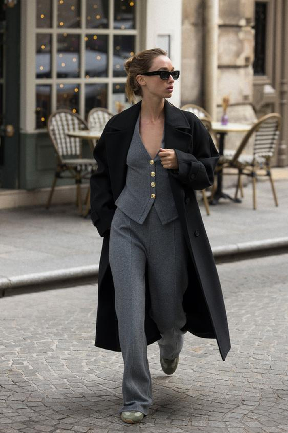 ZARA БРЮКИ-ПАЛАЦЦО ИЗ МЯГКОЙ ТКАНИ, МЯГКИЙ СЕРЫЙ