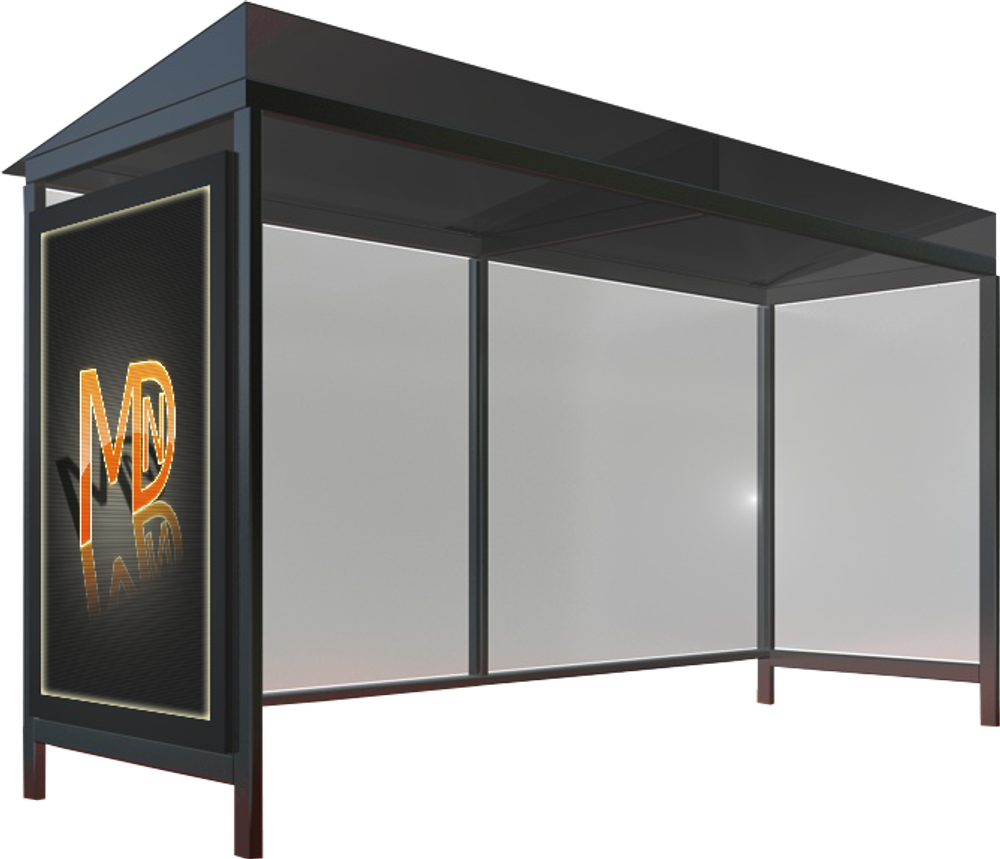 Остановочный павильон А-85 каленое стекло