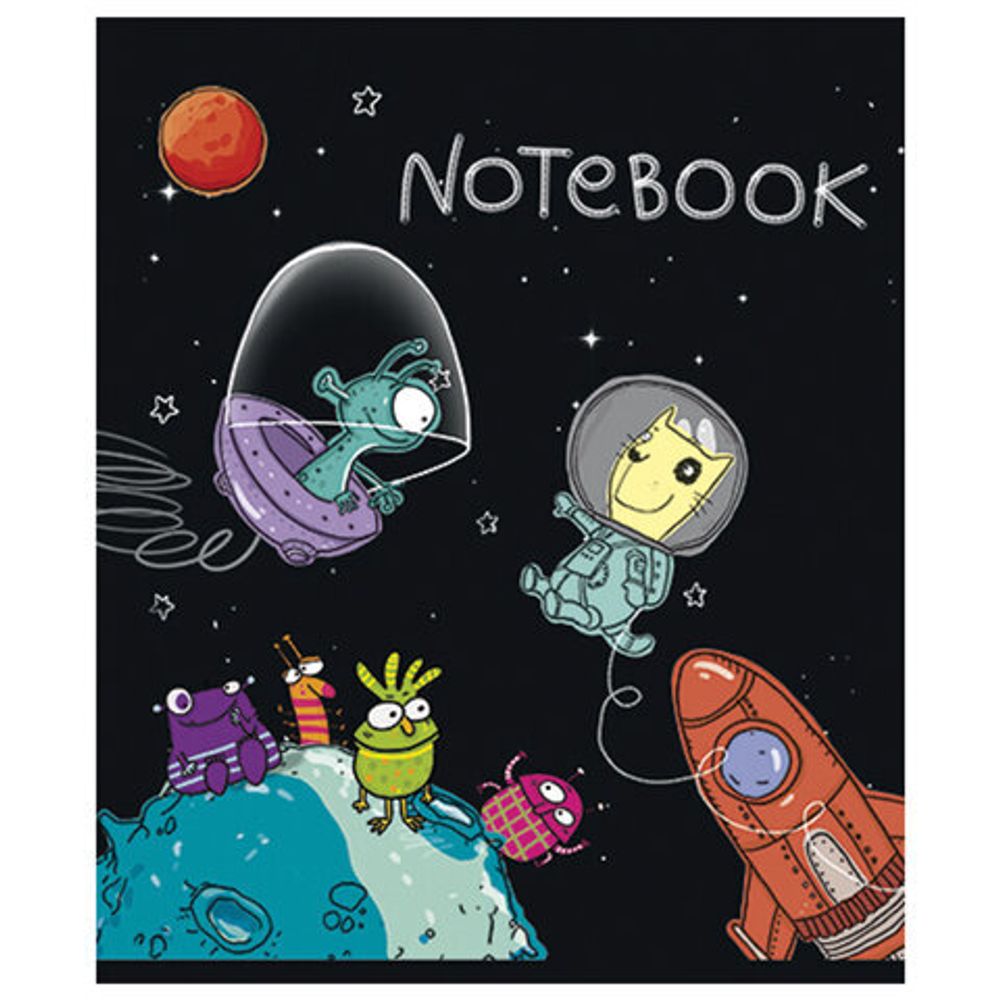 Тетрадь 48 л. кл. скреп. ПОЛЕТЕЛИ! А5 мел. карт. конгрев твин лак офс.