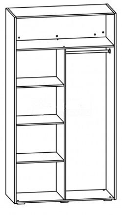 Шкаф-платяной Камея 2-х створчатый (Венге/Белый глянец), Мелодия сна