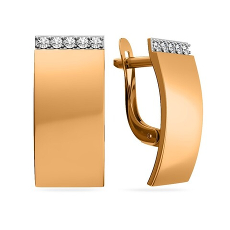 Серьги из золота 585 пробы с Фианит