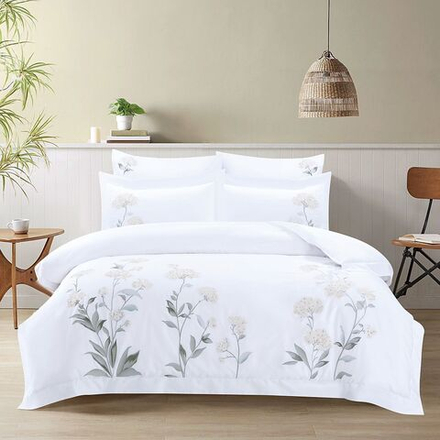 Постельное белье 2 спальное евро Asabella 2259-6 с вышивкой