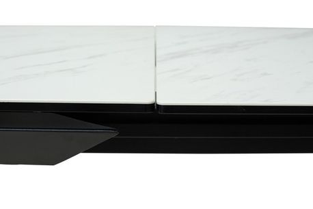 Стол CREMONA 160 KL-99 Белый мрамор матовый, итальянская керамика / черный каркас