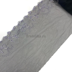 Вышивка на сетке черный/лаванда 18 см