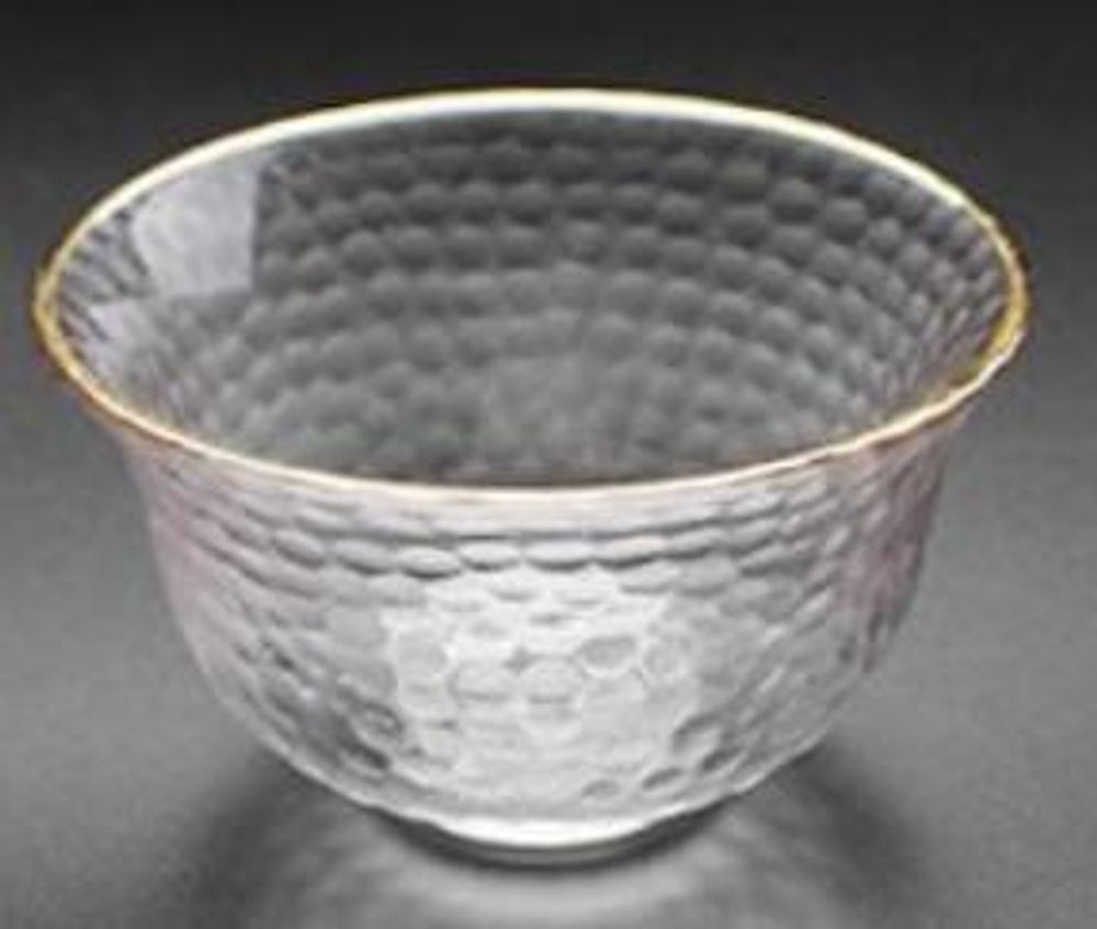 243042.4 Пиала серия ЛЕДЯНОЙ УЗОР "Ледной Молот", стекло, 100 мл, золотой ободок, утолщ. стенки