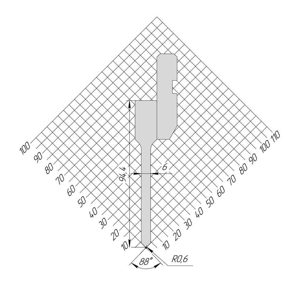 Пуансон AP 1084 88° H94,40 R0,6