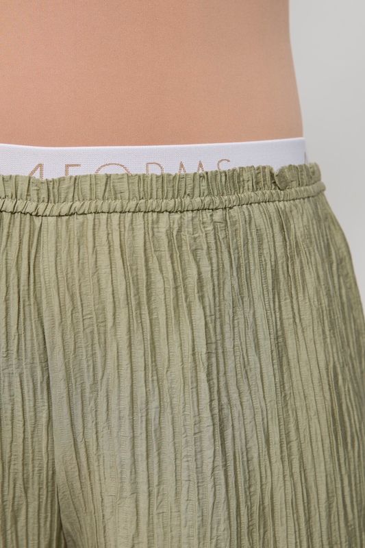 Брюки на резинке из жатой ткани, оливковый