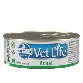Фармина Vet Life Renal (паштет) для кошек, поддержание функций почек, 85гр.