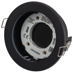 Встраиваемый светильник влагозащищенный ЭРА KL95 SBK GX53 IP44 черный | Влагозащищенные встраиваемые светильники