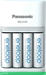 Аккумулятор с зарядным устройством Panasonic Eneloop BQ-CC55/4xBK-3MCDE Smart&Quick (K-KJ55MCD40E )